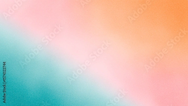 Fototapeta Soft gradient background featuring hues of teal, pink, and orange, creating a serene and calming atmosphere ideal for design projects and creative applications