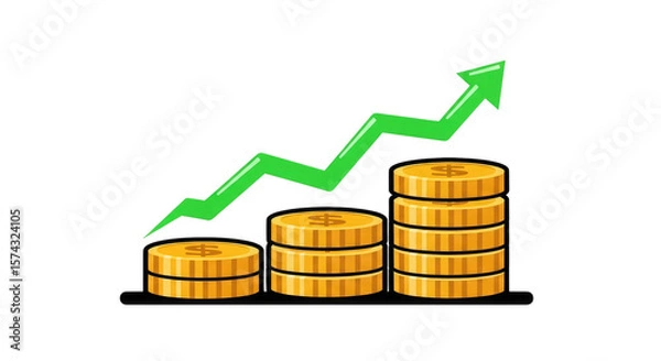 Fototapeta Growing Wealth Stack isolated on a transparent background