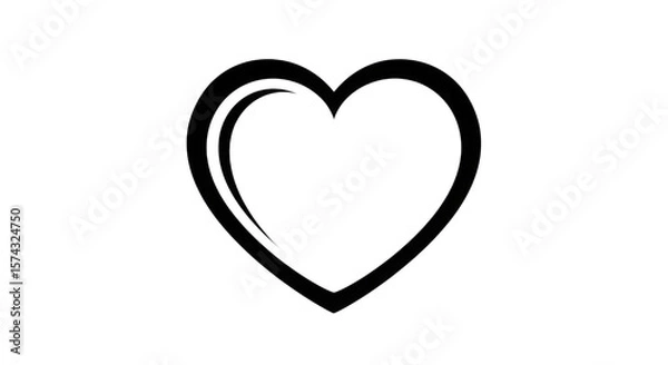 Fototapeta Heart outline with swirling detail isolated on a transparent background