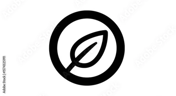 Fototapeta Leaf within circle emblem isolated on a transparent background