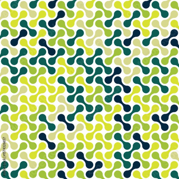 Obraz Seamless abstract metaballs geometric pattern forming diagonal lines with green gradient