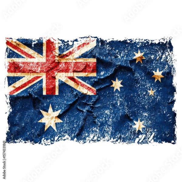 Fototapeta Australian flag texture on transparent Background