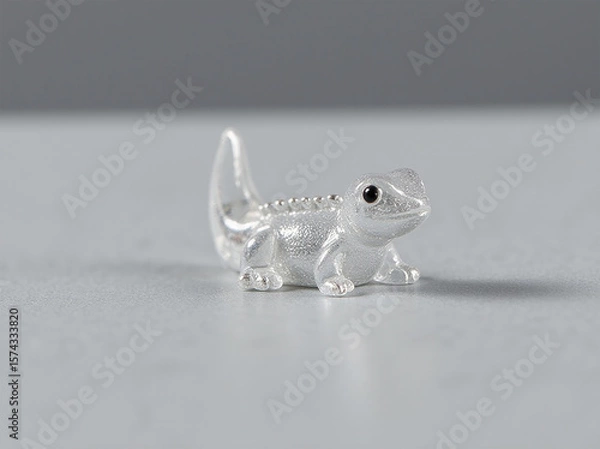 Obraz A clear resin figurine of a lizard, showcasing intricate details and a shiny finish.