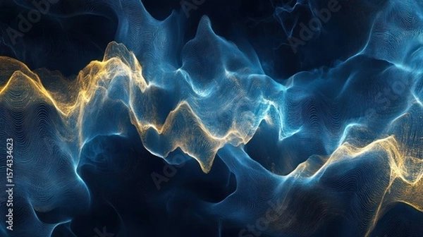 Fototapeta Abstract interplay of light and shadow in flowing ethereal waves pattern