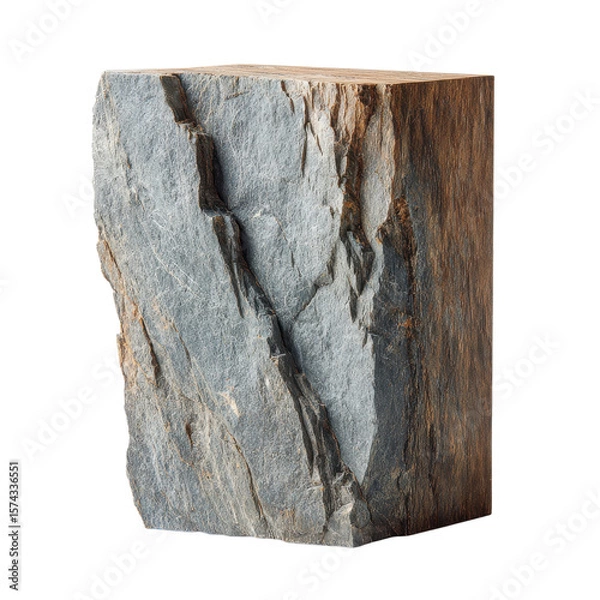 Fototapeta A rectangular stone block on transparent Background