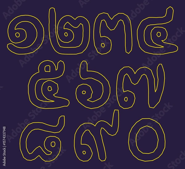 Fototapeta Thai Number Vector Alphabet