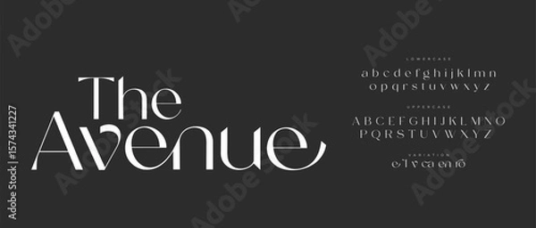 Fototapeta Avenue calligraphy alphabet small lettering a to z font family