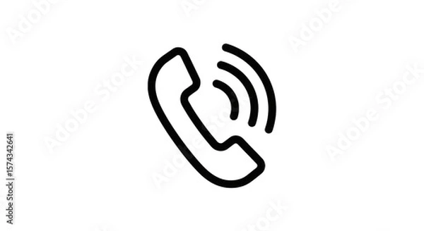 Fototapeta Telephone receiver with sound waves isolated on a transparent background