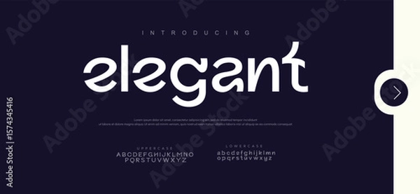 Fototapeta Elegant Fashion font alphabet. Minimal modern urban fonts for logo, brand etc. Typography typeface uppercase lowercase and number vector illustration. 
