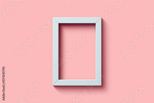 Fototapeta White Frame Mockup on Pink Background Minimalist Design Template