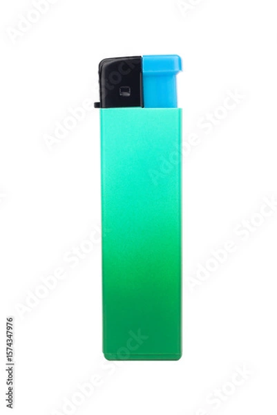 Fototapeta plastic lighter, round shape, isolated from the background