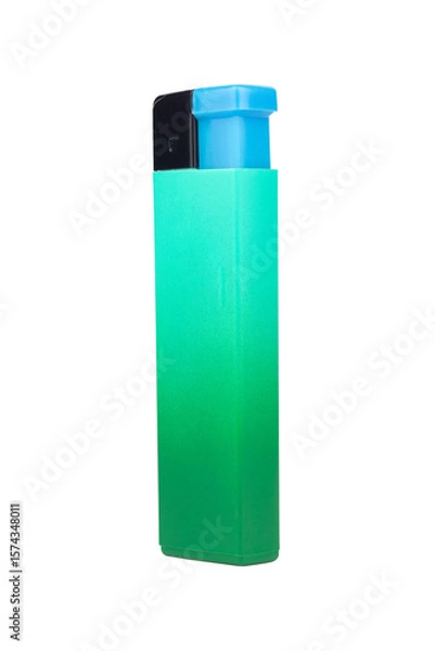 Fototapeta plastic lighter, round shape, isolated from the background