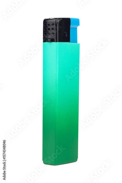 Fototapeta plastic lighter, round shape, isolated from the background