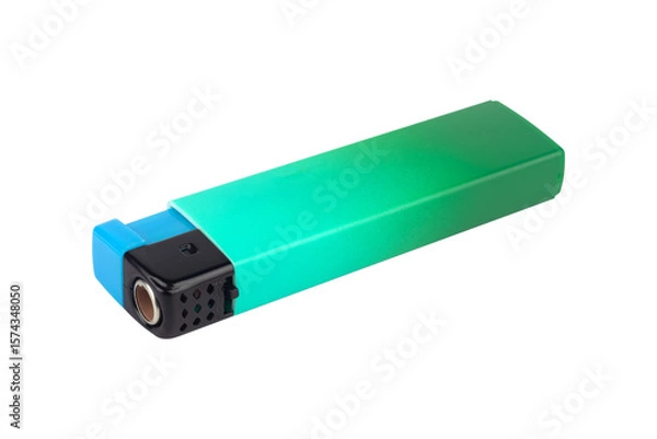 Fototapeta plastic lighter, round shape, isolated from the background