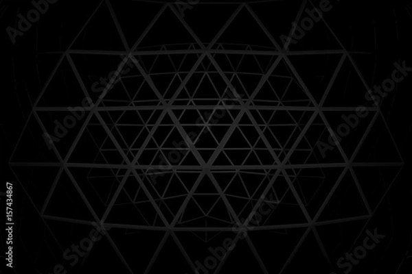 Obraz Background geometric black color pattern abstract concept 3D rendering.
