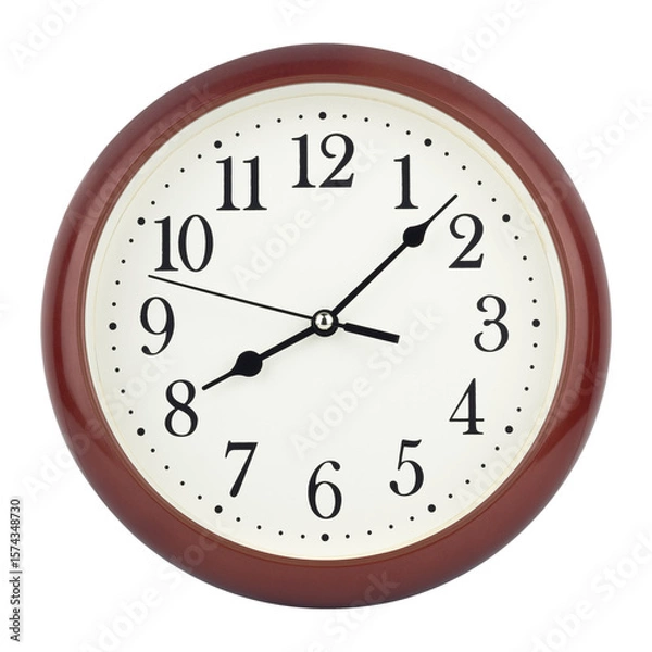 Fototapeta round wall clock with frame isolated from background