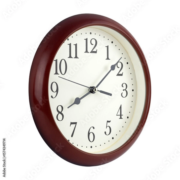 Fototapeta round wall clock with frame isolated from background