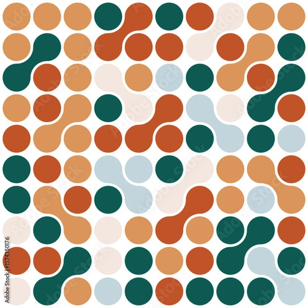 Obraz Abstract seamless pattern with colorful rounded shapes creating a modern and dynamic design