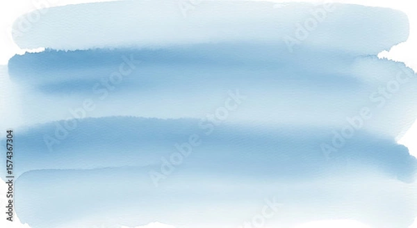 Fototapeta Soft, airy sky blue watercolor wash with subtle gradations and gentle textures on white paper.