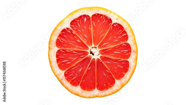 Fototapeta Vibrant Lemon Slice – Clean Minimalist Citrus Photo