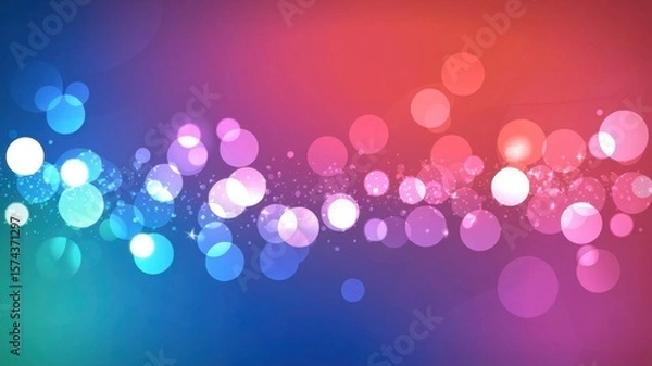 Obraz Bright, defocused blue and glittery bokeh lights create an abstract, shiny Christmas background with a glowing, blurred pattern