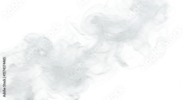 Fototapeta Photo of An abstract white smoke texture isolated on transparent background