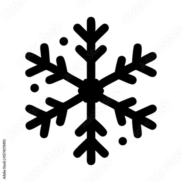 Obraz Delicate black snowflake pattern seamless across white background