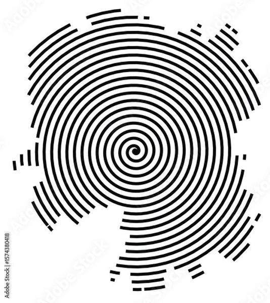 Fototapeta Symbol Map of the Province Hunan (People's Republic of China) showing the territory with a black spiral line