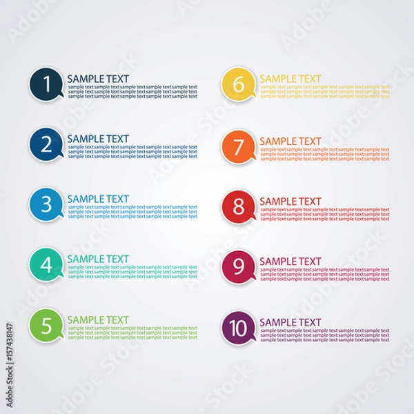 Obraz bullet and numbering vector infographic