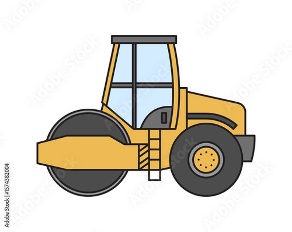 Fototapeta Road roller. Vector illustration