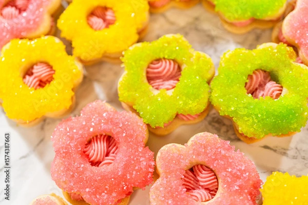 Obraz Assorted Easter Cookies with Sugar Topping