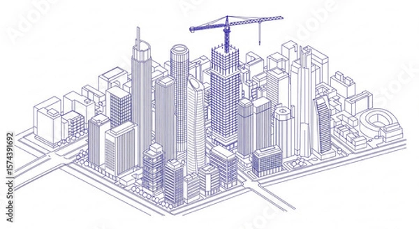 Obraz City Infrastructure Under Construction
