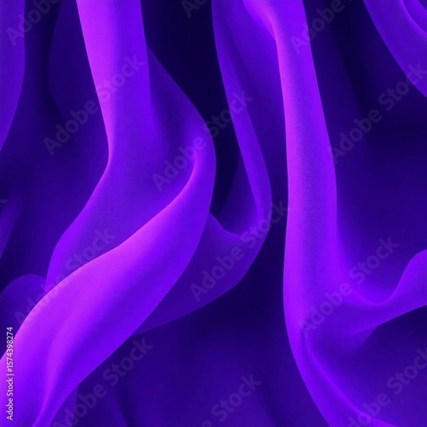 Fototapeta A digital painting of delicate soft chiffon fabric in deep ultraviolet hues, showcasing vivid purples, high contrast, and graceful, elegant refined features