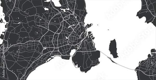 Obraz Layered editable vector illustration outline of Copenhagen,Denmark.