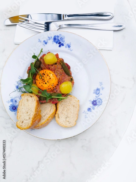 Obraz snapshot of restaurant food plate, close-up