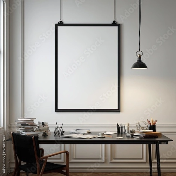 Obraz Empty frame on a desk