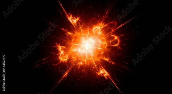 Obraz Abstract orange energy explosion