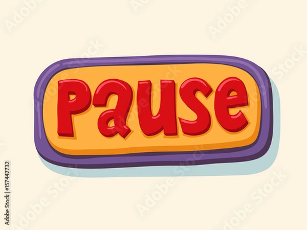 Fototapeta Hand drawn Pause web button. internet button