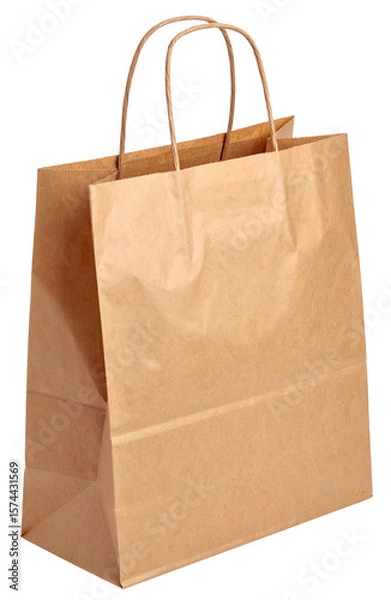 Obraz brown paper bag with string handle isolated on white background