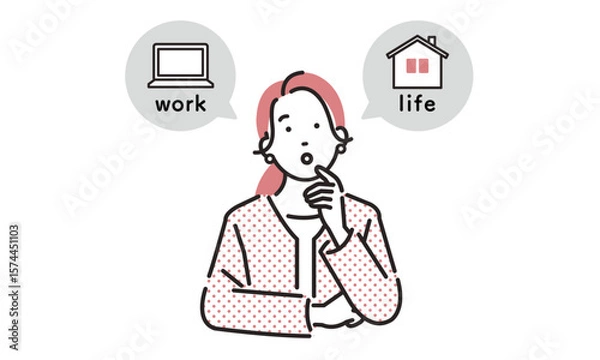 Obraz ワークライフバランスについて考える女性