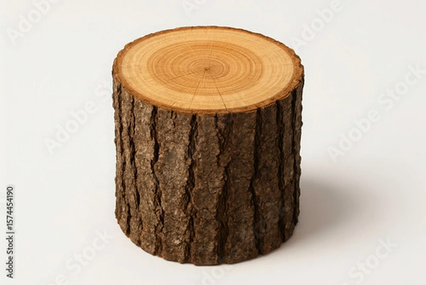 Fototapeta cut tree trunk isolated on white