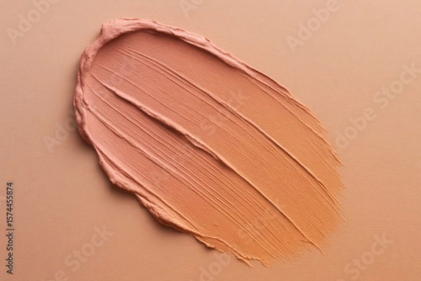 Fototapeta Neutral Tone Matte Clay Smear Texture with Pink and Orange Gradient