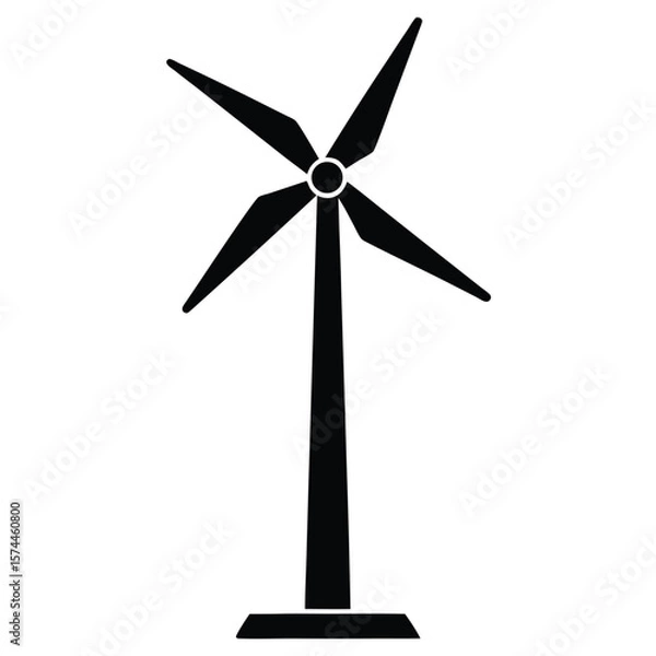 Fototapeta Psychologist element isolated wind turbine on white background