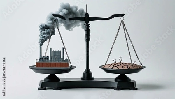 Fototapeta Factories smoke deadly effect on environment 