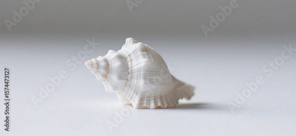 Fototapeta Close-up of a pristine white seashell.