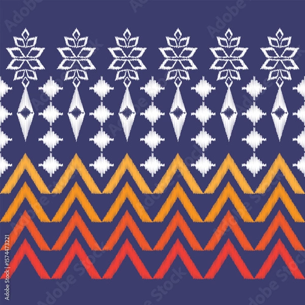 Obraz retro vintage ethnic aztec tribal acient pattern seamless background for fashion fabric and textile,2d illustration