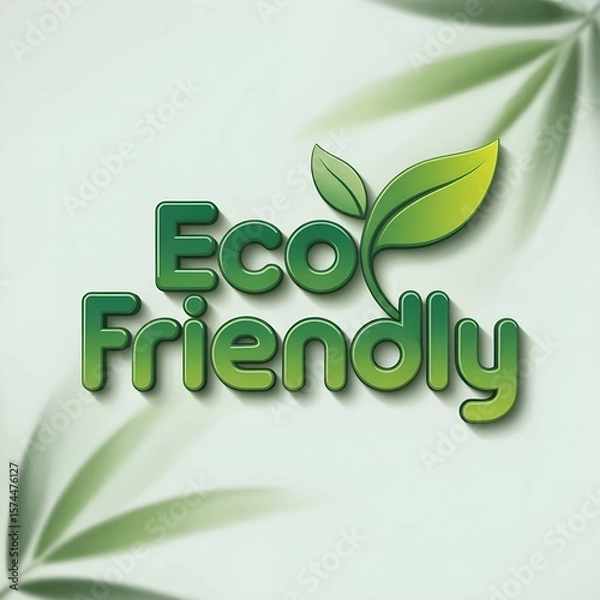 Fototapeta Eco-Friendly Logo Design with 3D Effect