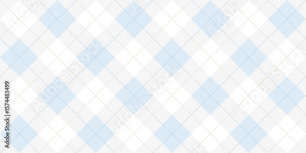 Obraz Seamless pastel blue argyle pattern with soft geometric diamonds