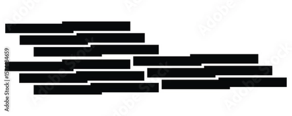 Obraz Black rectangular shapes arranged in staggered rows rectangles geometric