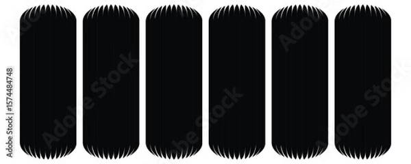 Obraz Black rounded rectangles with serrated edges abstract white